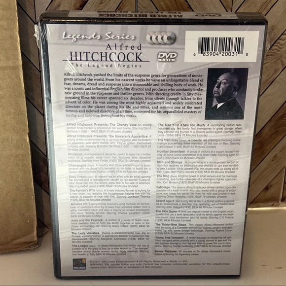 Alfred Hitchcok: Legend Begins-20 Movie Classics (DVD)Factory Sealed New - Picture 2 of 2